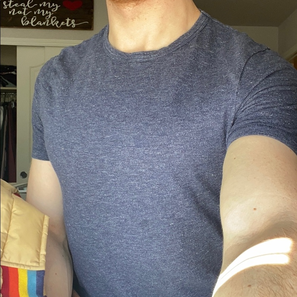 Blue muscle fit T-shirt